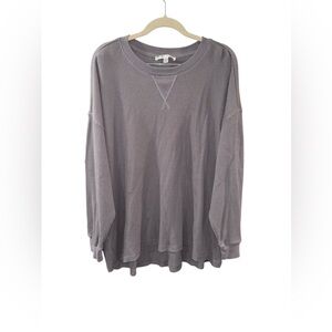 Seven7 Charcoal Waffle Knit‎ Top
